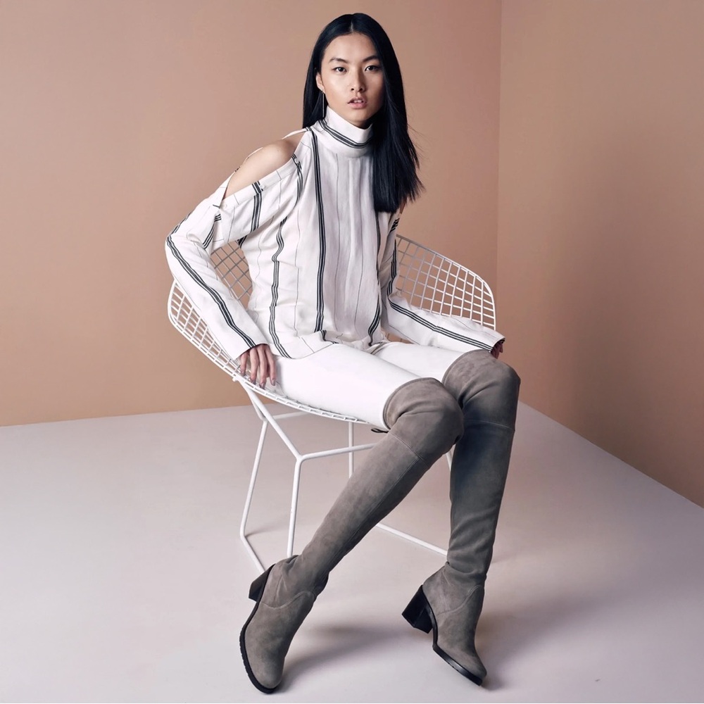 Stuart Weitzman Urban Over The Knee Boot in Gray - sz 8